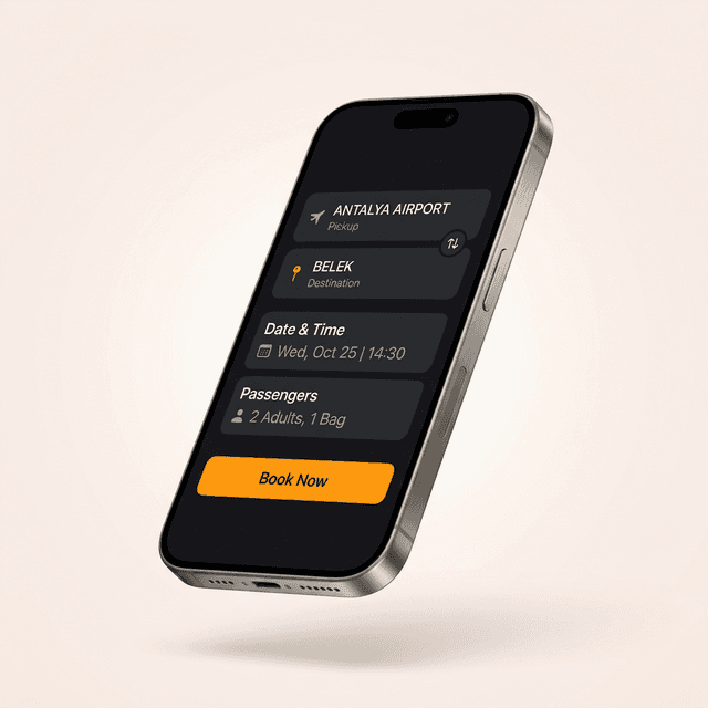 WeCare Transfer booking app on iPhone