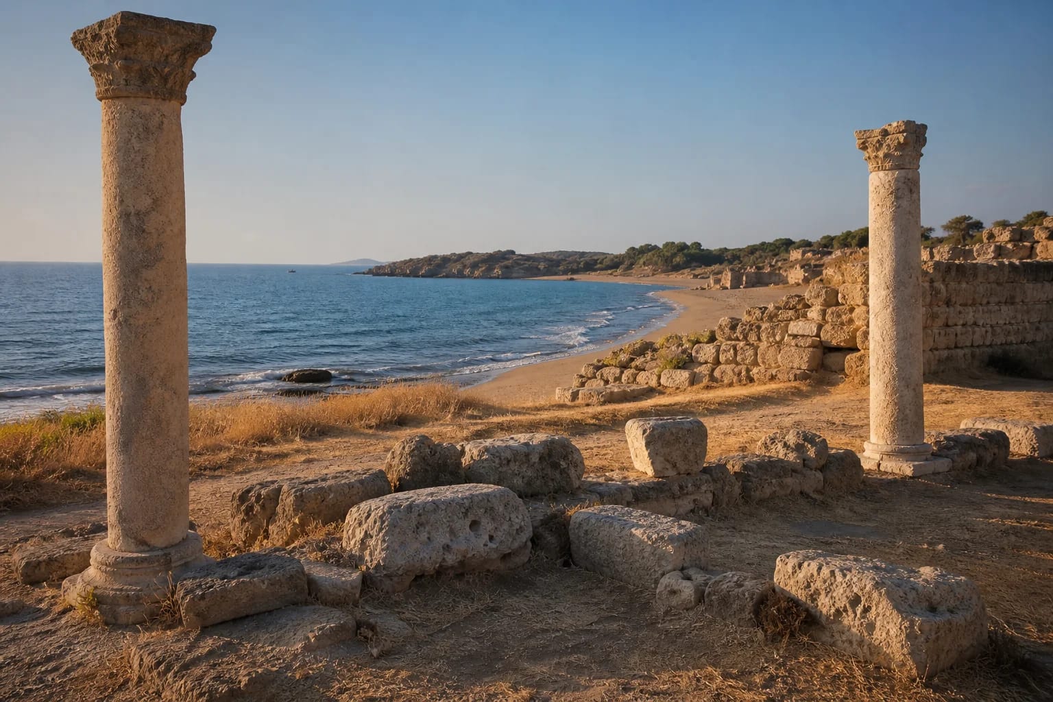 Side — archaeological ruins beside the Mediterranean coast